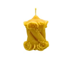 Sviečka z včelieho vosku - točená S ORNAMENTOM